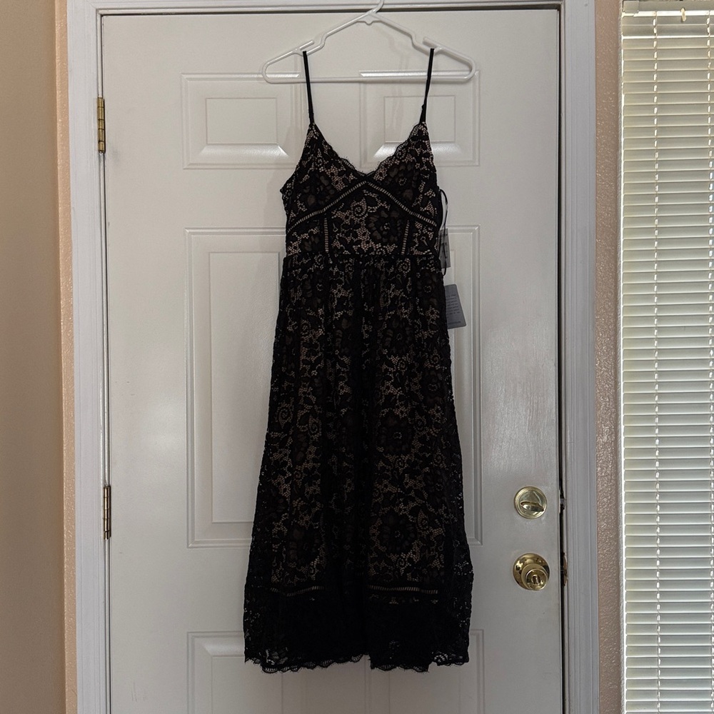 NSR Black Lace Dress with Cream Lining
